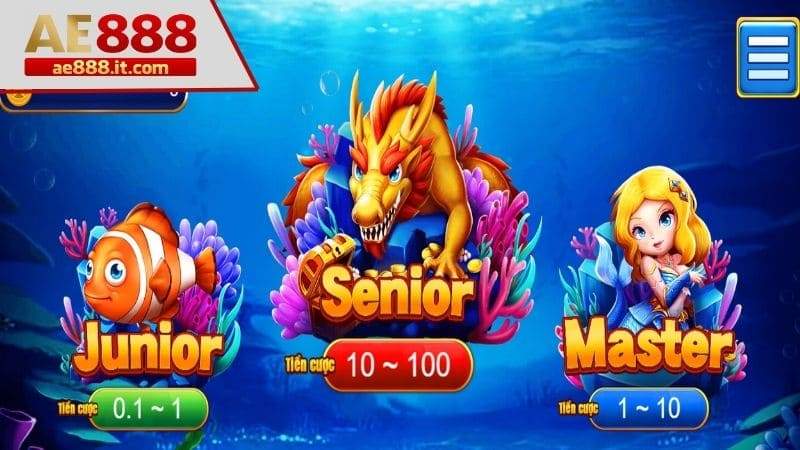 Câu cá thưởng có ba phòng chơi khác nhau