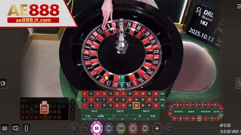 Giao diện bàn chơi Roulette Online